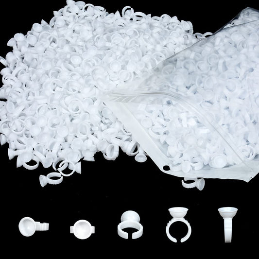 600PCS Glue Rings AliOry Glue Rings for Eyelash Extensions Disposable Rings for Lashes Lovely Shape Lash Fan Blossom Glue Cups Lash Extension Supplies Lash Supplies for Eyelash Extensions.