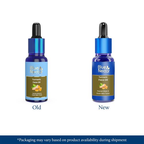 Blue Nectar Turmeric Facial Oil for Even Skin | Plant Based Skin Glow | Tan Removal Face Serum for Women & Men (16 Herbs,1 Fl Oz)