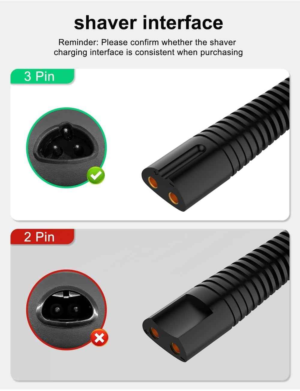 IBERLS 12V Charger Compatible with Braun Shaver and Silk-épil Series 9 7 5 3 1, Series 3, Series 5, Series 7, Series 9 3040s 5018s 7865cc 9290cc, S9 S7 S5 S3 S1, Replacement Charging Power Cord 5FT