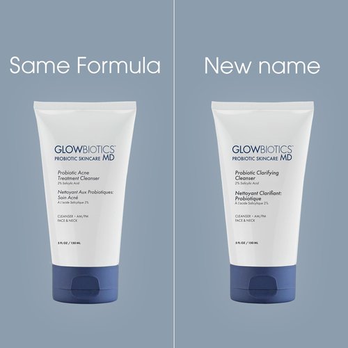 Glowbiotics Probiotic Clarifying Cleanser 5 oz – Gentle Foaming Face Wash with 2% Salicylic Acid & Peptides | Probiotic BHA Cleanser for Oily & Acne-Prone Skin