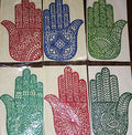 Henna Hand Stencils - 6 Pair Reusable Rubber Palm Design