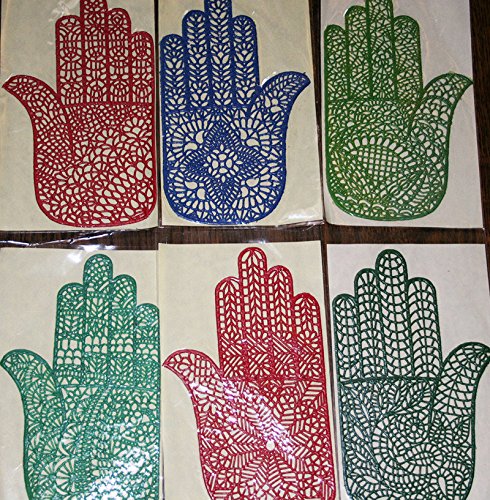 Henna Hand Stencils - 6 Pair Reusable Rubber Palm Design