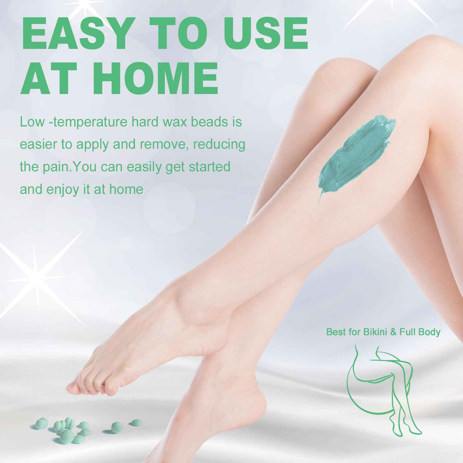 Makupala Hard Wax Beads Bulk, 3lb Unscented Stripless Spa Wax Beans for Brazilian Waxing, Bikini, Body, Back, Chest, Leg, Armpit, Face, Wax Beads for Sensitive Skin Coarse Hair Removal from Root