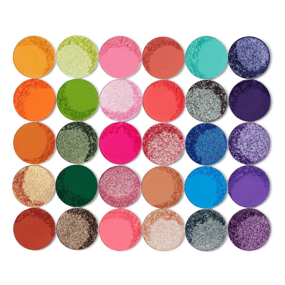 Juvia's Place Palette Culture - Yellow, Greens, Pink, Purple, Orange, Chromatic & Glitter Shades, 30 Pigmented Makeup Palette for Eye Color & Shine, Pressed