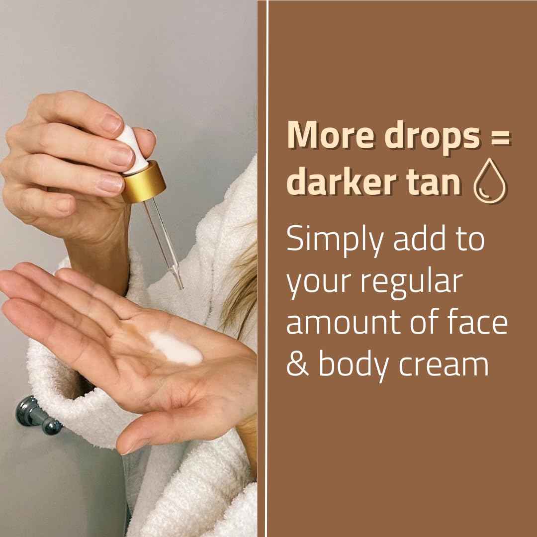 YEOUTH Face Tanning Drops to Add to Moisturizer, Hydrating Medium Face Tanner, Customizable Self Tan Facial Bronzing Drops, No Nasty Smell, No Orange Tan 1oz