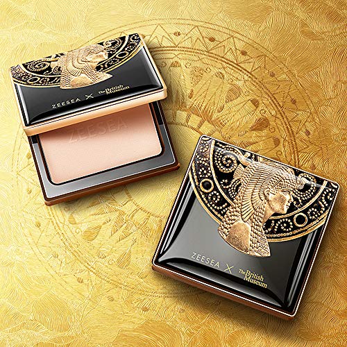 ZEESEA Pressed Powder The British Museum Egypt Series Long Lasting Oil Control Facial Finishing Brighten Setting Powder Multi-use Foundation (#00 Light Beige)