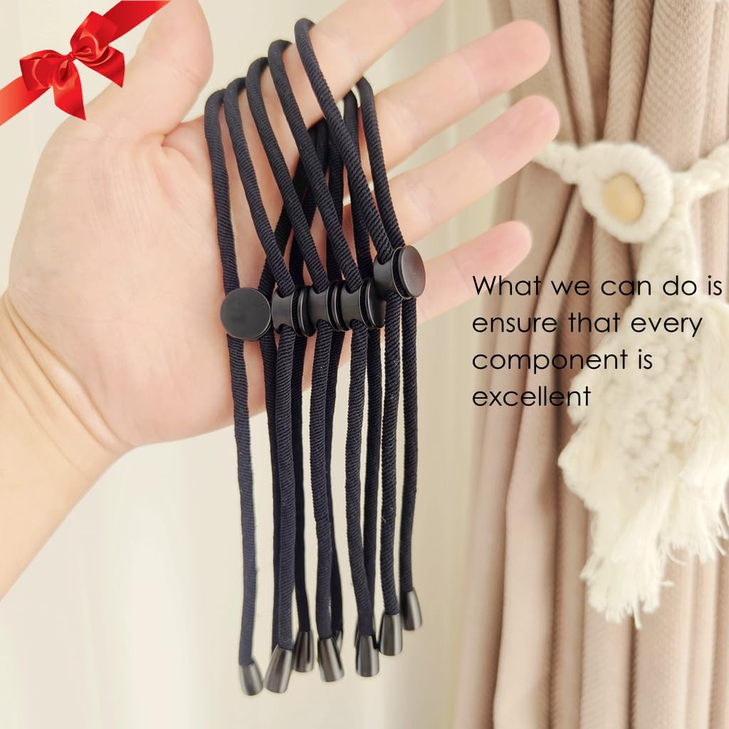 6PCS NEW Snap Natural Curly Long Hair Ties - Adjustable Connectable Rope for Afro Puff Ponytails