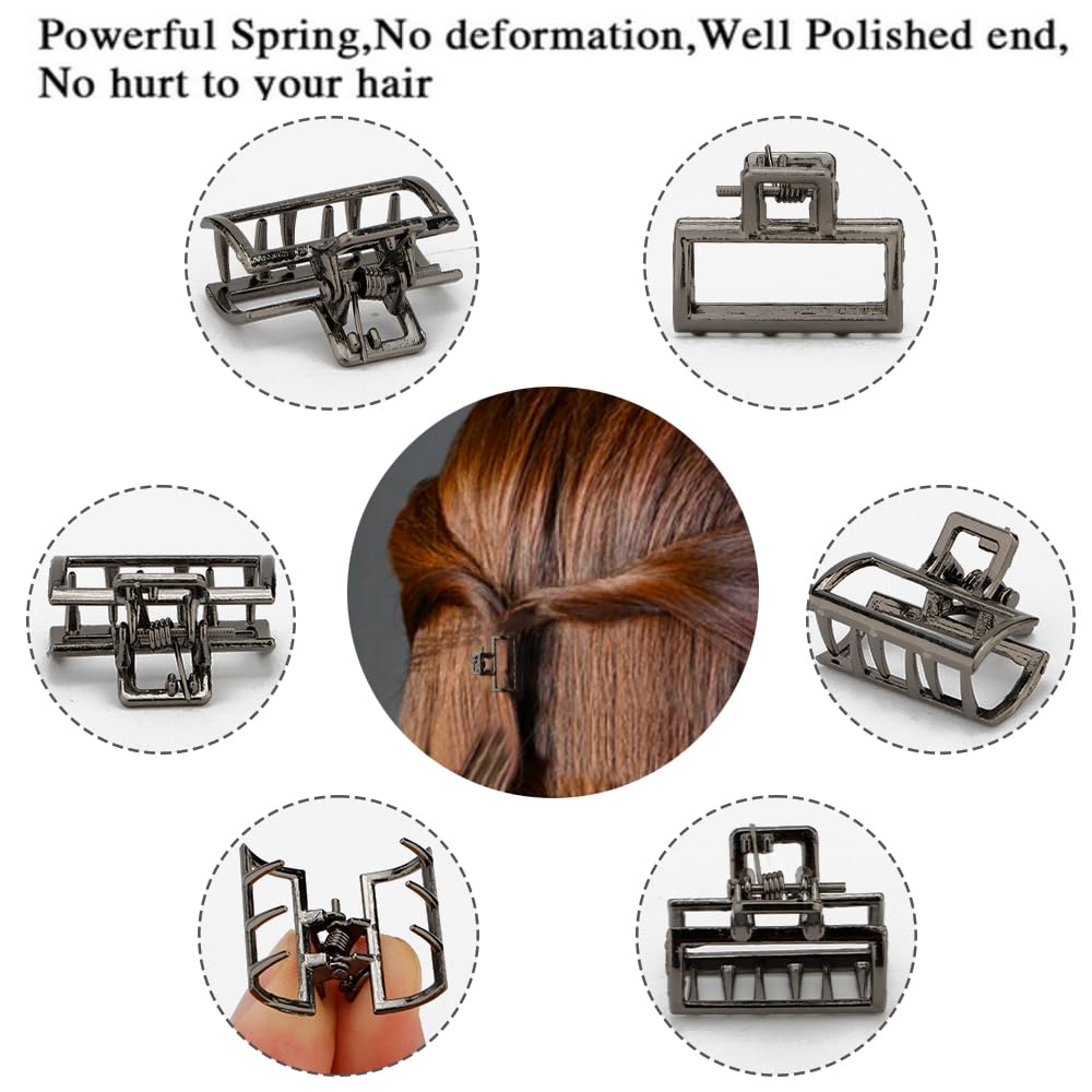 Small Metal Claw Clips Non-slip Hair Clamps Grip Clips for Thick Short Hair - Hair Accessories