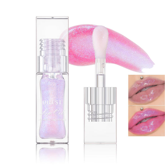 Magic Color Changing Moisturizing Lip Glow Oil, 2024 New Plumping Glitter Color Changing Lip Oil, Hydrating Lip Gloss Lip Balm Nourishing Lip Care Non-sticky Lip Oil