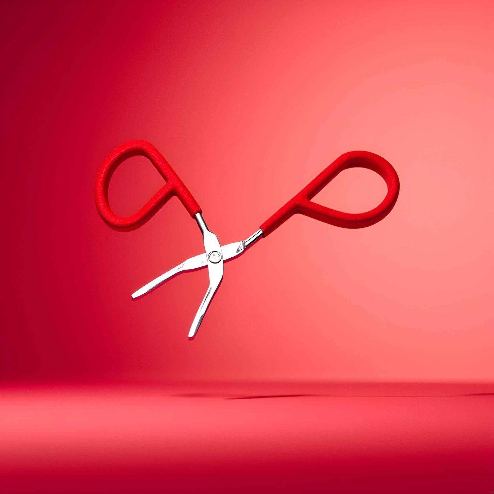 1Pc Red Eyebrow Tweezers Stainless Steel Scissors Shaped Tweezers Slant Tip Tweezer Clip Hair Tweezer Beauty Tool for Women Girl Hair Removal