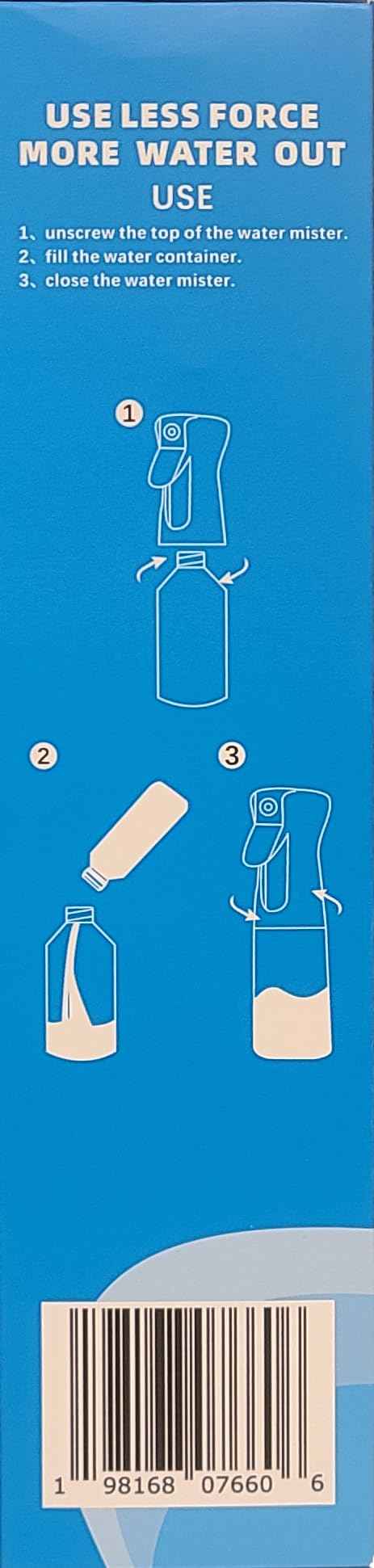 Rabayya Continuous Mist Hair Spray Bottle (Continuous Water Mister for Plants, Skin Care, Cleaning, Hairstyling & Misting) 10.1 Ounce