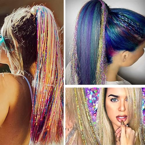 Hair Tinsel Kit 48 Inch, 18 Colors, 4320 Strands with Tools