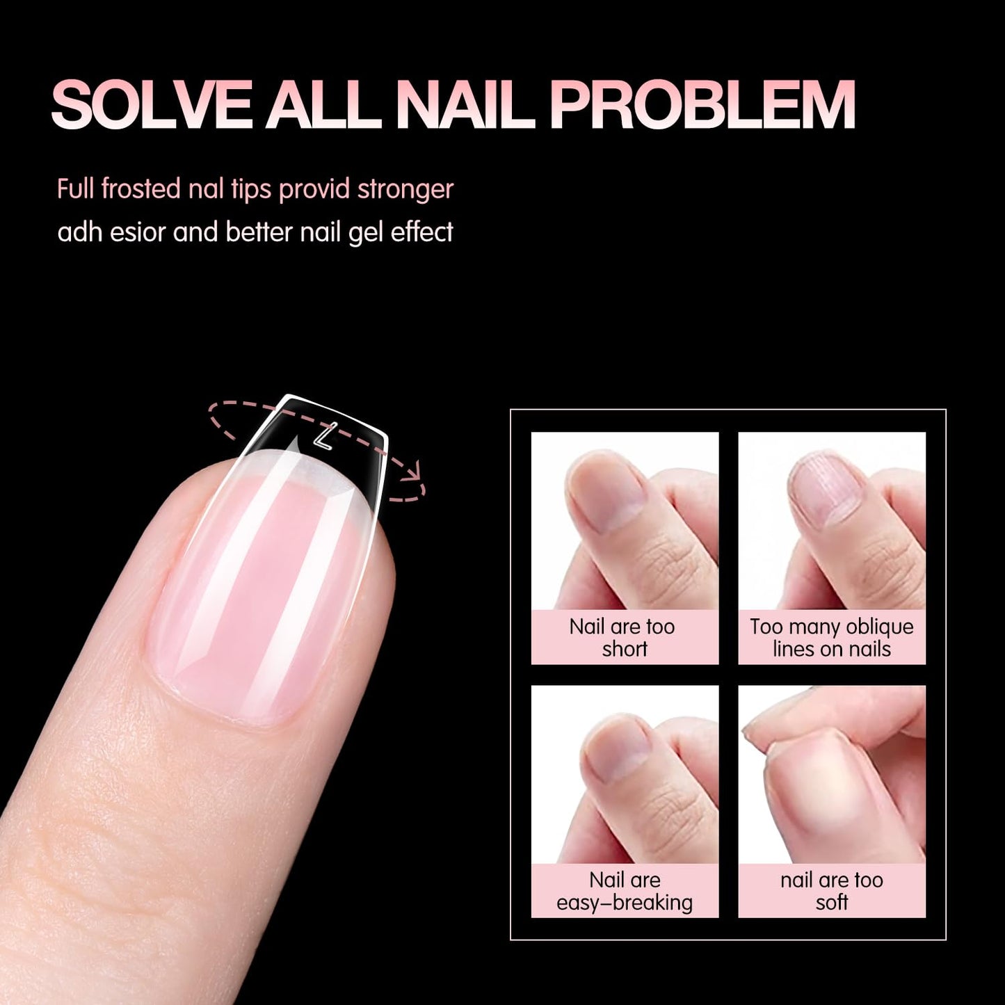 Beautpal Gel Nails Short Coffin-Half Matte 240Pcs Soft Gel Nail Tips Pre Shaped Clear Full Cover False Nails for Gel Art Polish Soak Off Lamp Easy Nail Extensions Acrylic False Press on Nail Tips