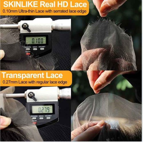 BEEOS 2x6 SKINLIKE Real HD Lace Closure, Straight Human Hair Pre-Plucked Bleacheck Knots 0.10mm Ultra-thin Invisible Swiss Lace 12 Inch