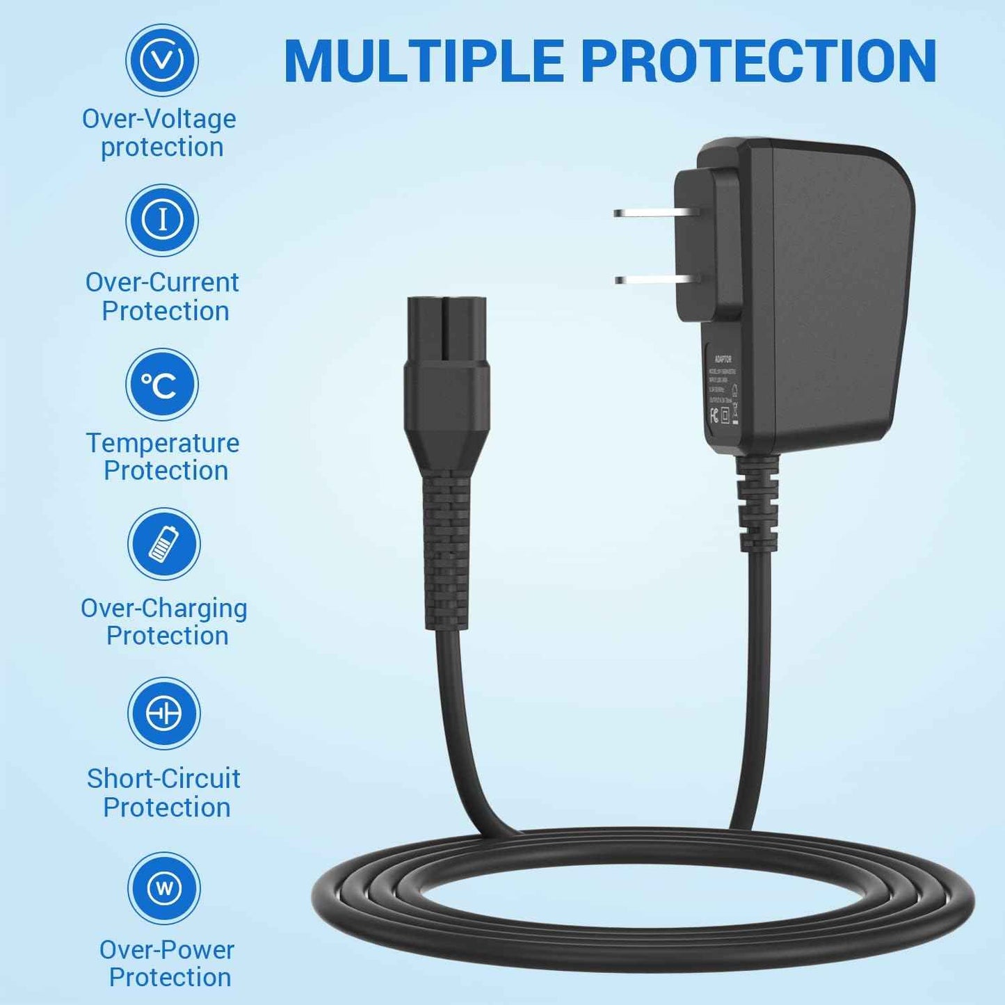 CGGXJP 4.3V Charger Compatible with Philips Norelco One Blade Old Model A00390 QP2520 MG3740 QP2521 QP2522 QP2515 MG5700 MG3720 Electric Shaver Replacement Power Cord