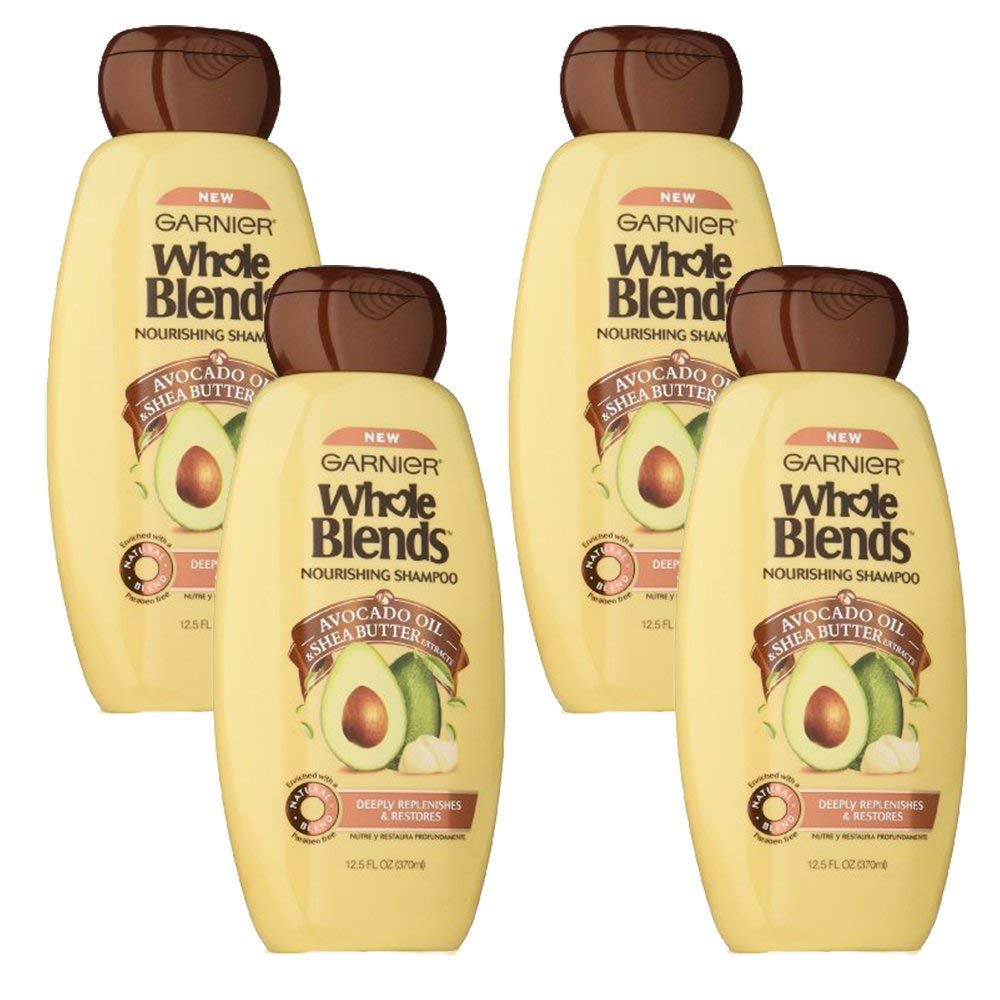 Garnier Whole Blends Shampoo with Avocado Oil & Shea Butter Extracts, 4 Count