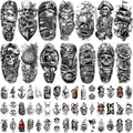 Pirate Temporary Tattoos, 77 Sheets Waterproof Fake Tattoos