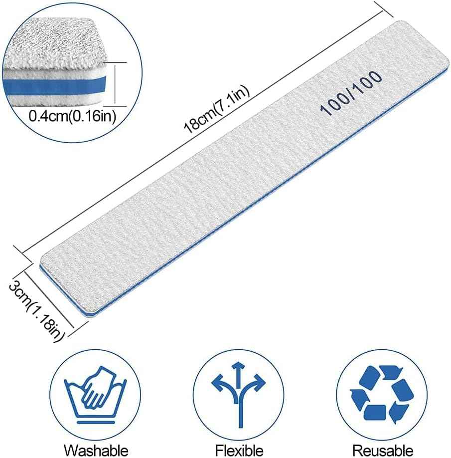 100 Pcs Professional Nail File - 100/100 Grit Nail Files, Acrylic Nail Files for Natural Nails, Nail Files and Buffers, Strong Nail File for Acrylic Nails, for Home and Salon Use