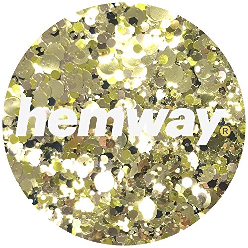 Hemway Bright Gold Black Tiger Mix Glitter Chunky Multi Purpose Dust Powder Arts & Crafts Wine Glass Decoration Weddings Flowers Cosmetic Face Eye Body Nails Skin Hair Festival 100g