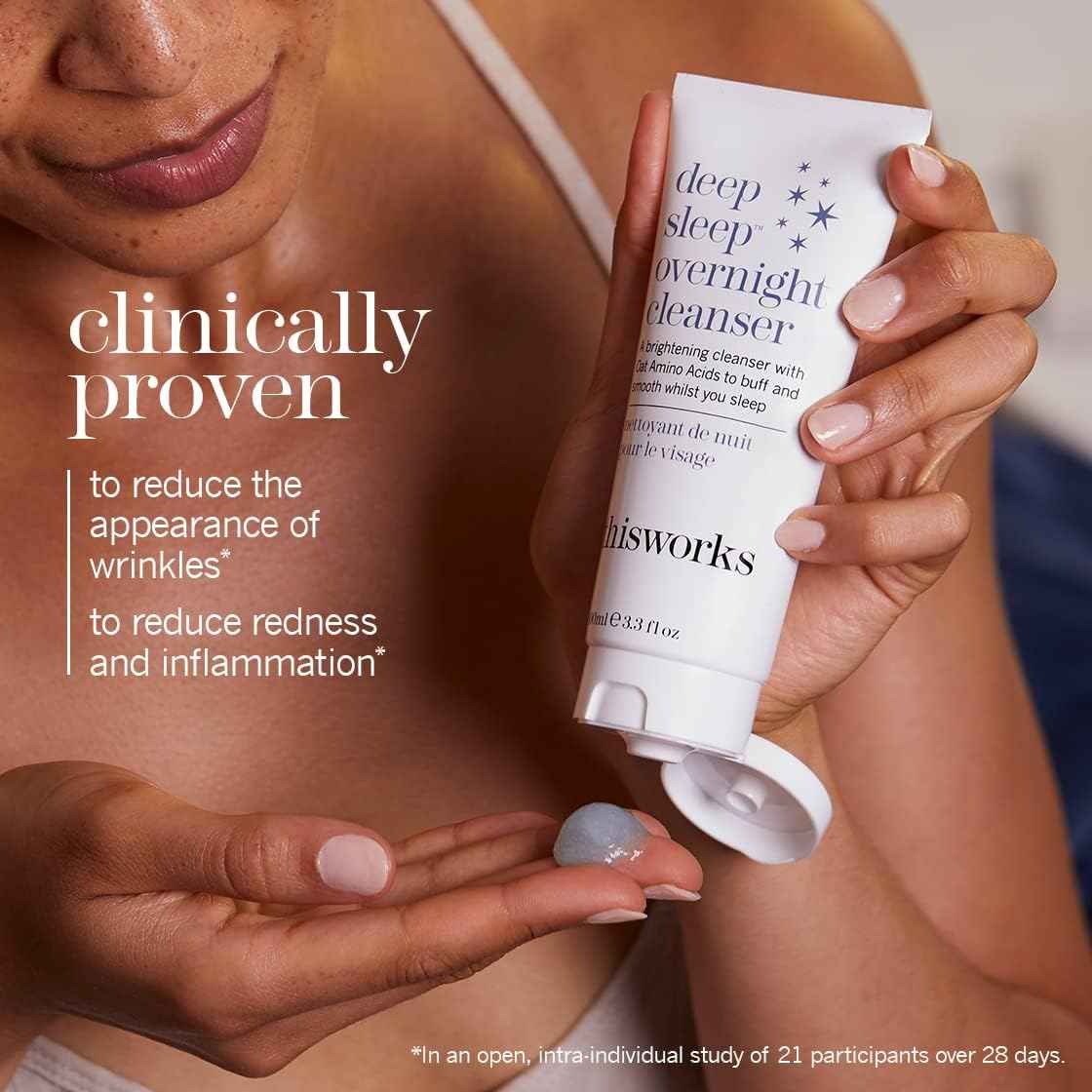 THISWORKS Deep Sleep Overnight Cleanser, with Oat Amino Acids & Hyaluronic Acid to Gently Exfoliate & Rehydrate, 100ml