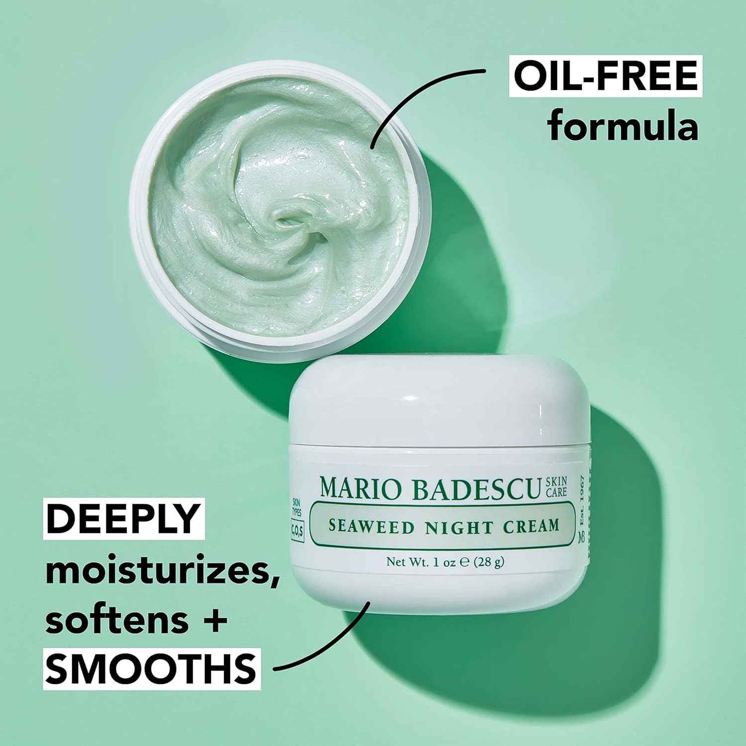 Mario Badescu Seaweed Cleansing Lotion Toner & Seaweed Night Cream Bundle – Facial Toner with Witch Hazel & Aloe Vera + Face Cream with Collagen & Hyaluronate for Hydrated, Balanced Skin Care