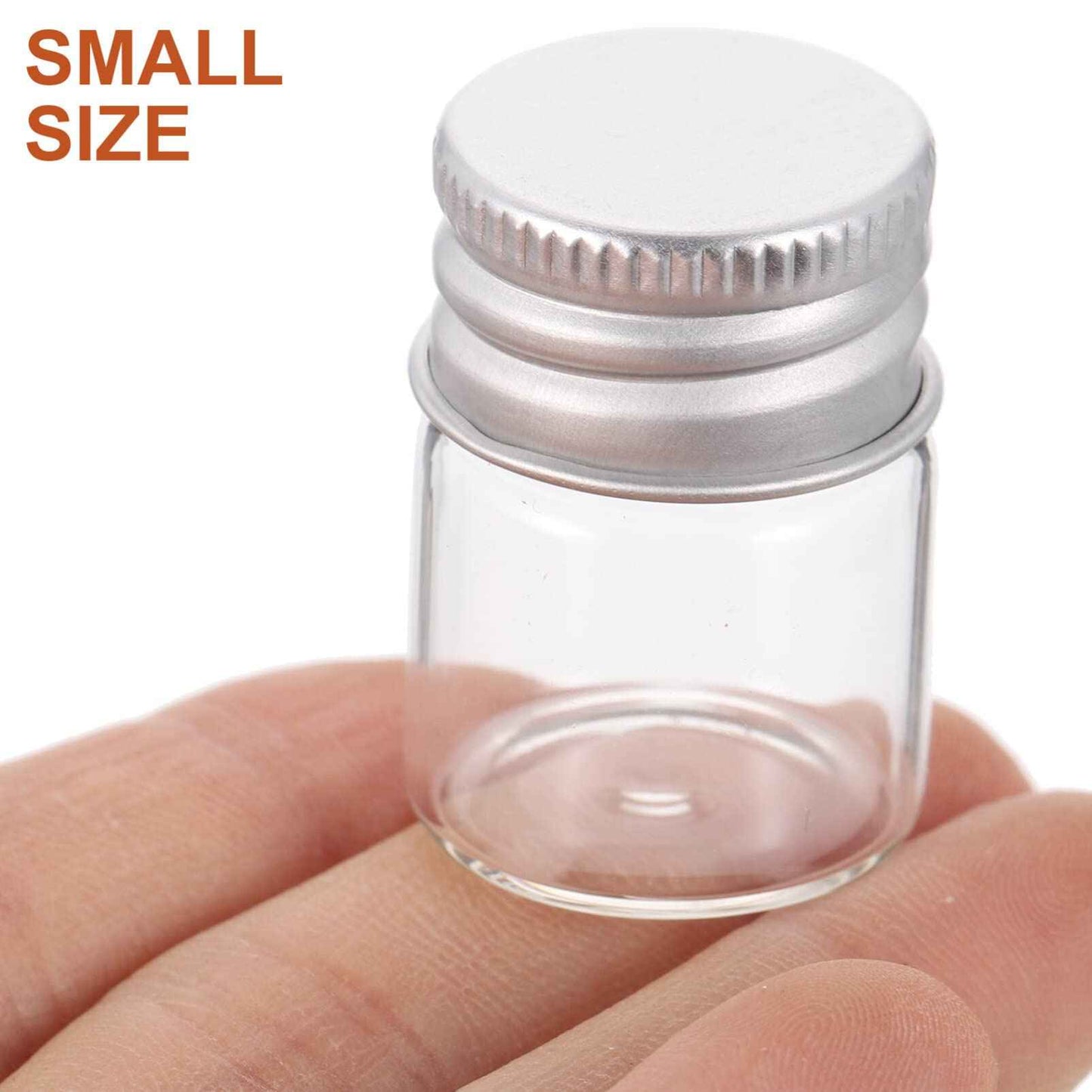 Luxshiny Mini Glass Bottles with Screw Caps: 12Pcs Tiny Jars for Cosmetic Sample Essential Oil Specimen DIY Craft Storage - 5ml (Pack of 2)