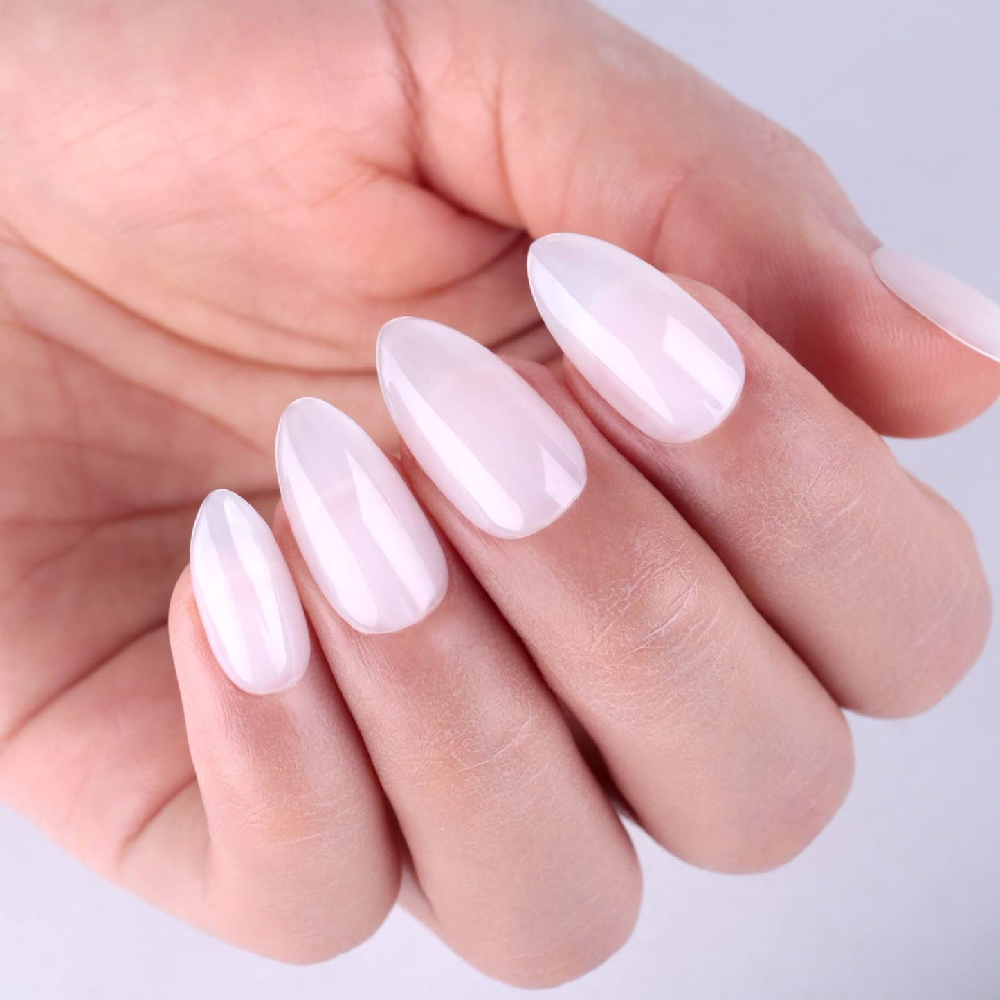 Ozzeal Jelly Gel Nail Polish, Milky White Jelly Neutral Nude Gel Polish Translucent Sheer Spring Summer Nail Polish Gel Soak off UV LED Light for Nail Art DIY Manicure 0.5 Fl Oz