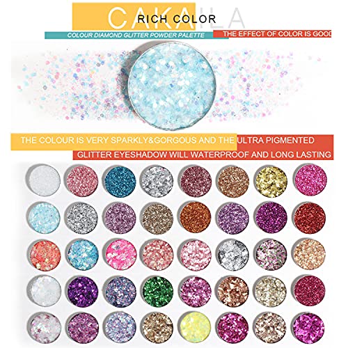 40 Color Glitter Eyeshadow Palette - Metallic Shimmer Makeup