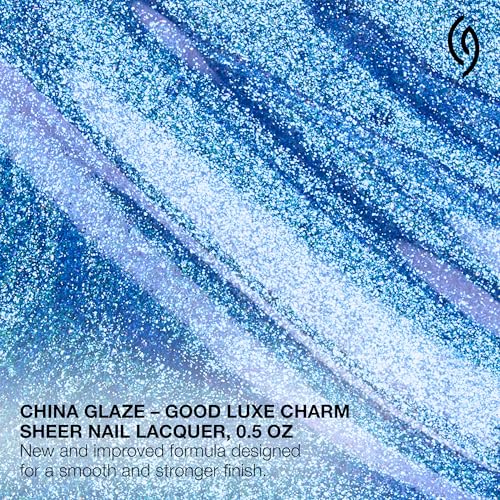 China Glaze Good Luxe Charm Periwinkle Blue Glitter Nail Polish 0.5 fl oz
