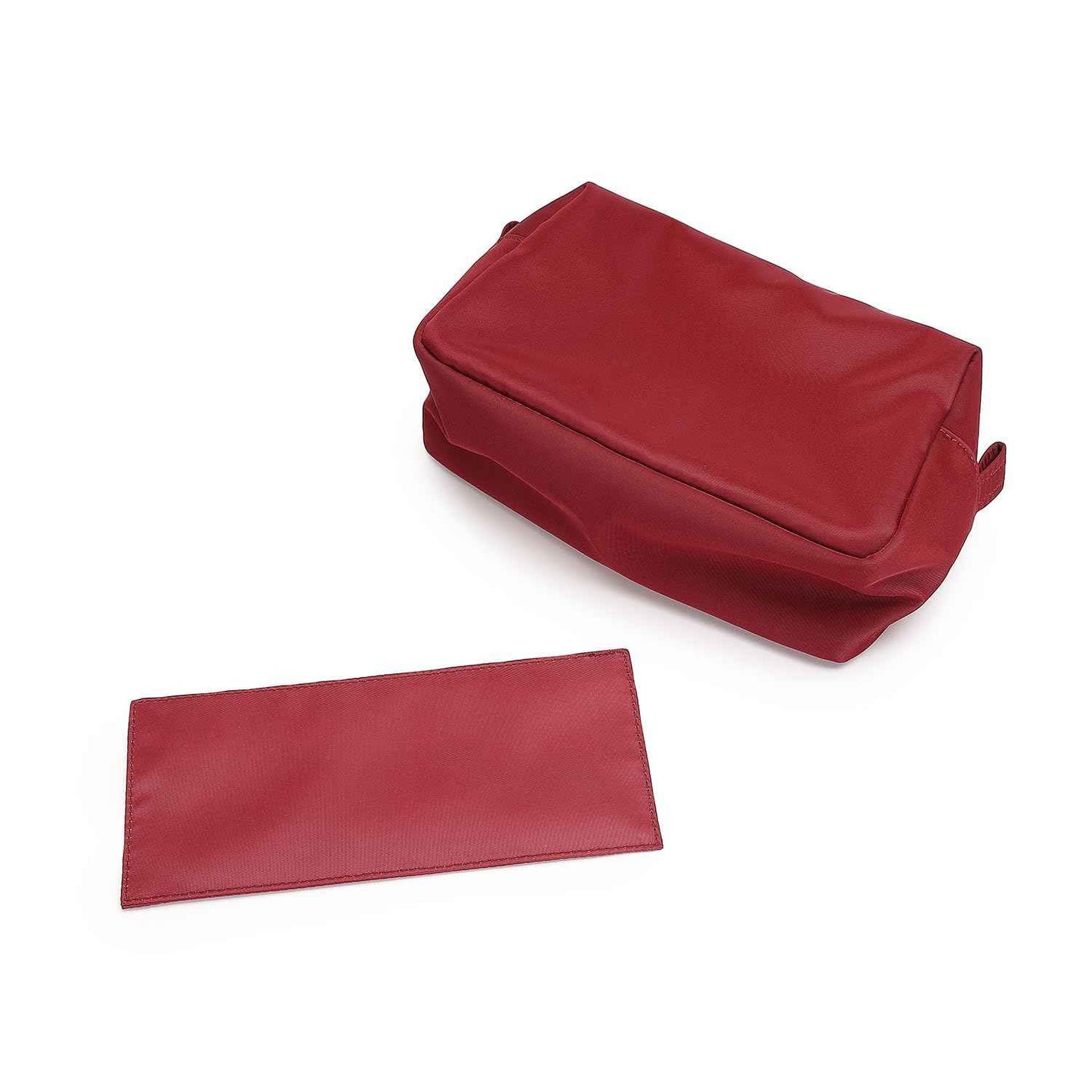 YONBEN Organizer Bag Lightweight Cosmetic Bag with Ring Clasp Perfect Travel Makeup Bag for Women nylon Stand Up Design (Burgundy Red/Nylon)