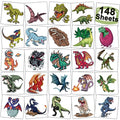CHARLENT 148 PCS Dinosaur Temporary Tattoos for Kids