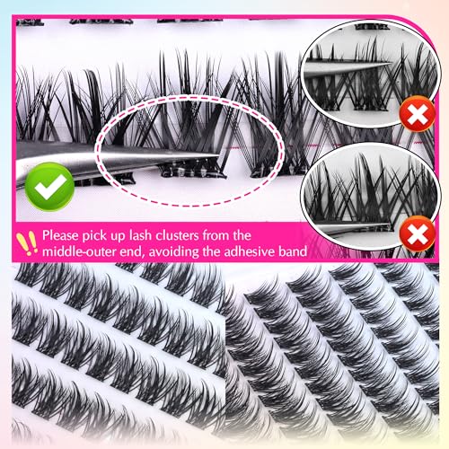 Self Adhesive Eyelashes Wispy C Curl Clusters 10-16mm