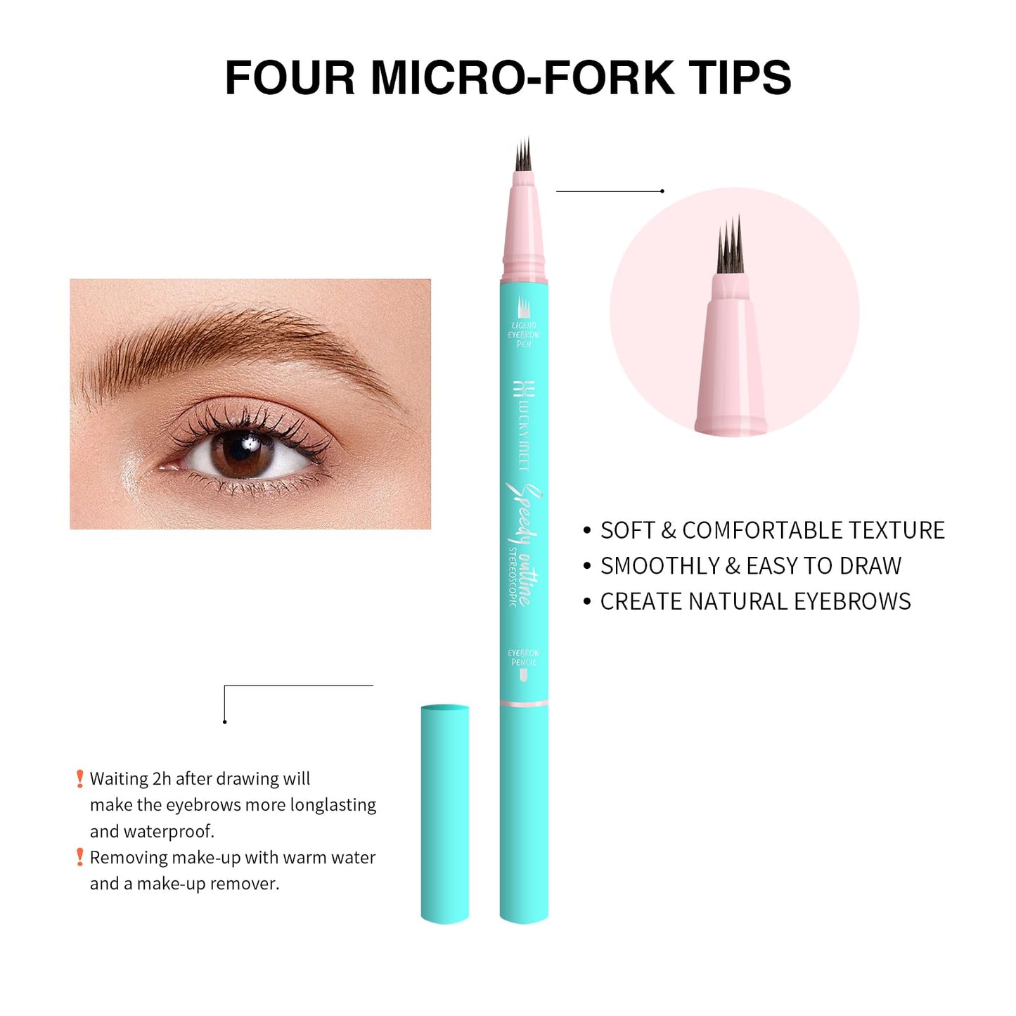 Zyrrhex 2-In-1 Eyebrow Pencil, Dual-ended Eyebrow Pen, Micro-Fork Tips Liquid Eyebrow pen & Ultra-fine Brow Pencil, Precise Brow Pen Gifts for Women - Brown