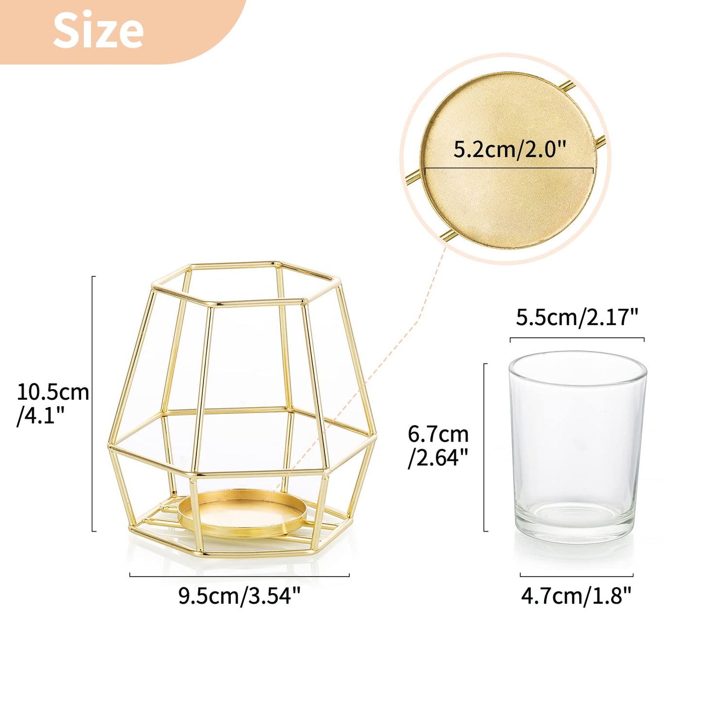 Nuptio Pillar Candle Holder Gold Candle Holders for Pillar Candles 6 Pcs Geometric Tealight Candle Holder Metal Candle Stand Table Centerpiece for Wedding Party Cafe Bar Home Decor