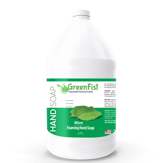 GreenFist Foaming Hand Soap Refills Mint Scent Inspired by Eucalyptus Smell Jug Foam Refill Made in USA, 128 ounce (1 Gallon)