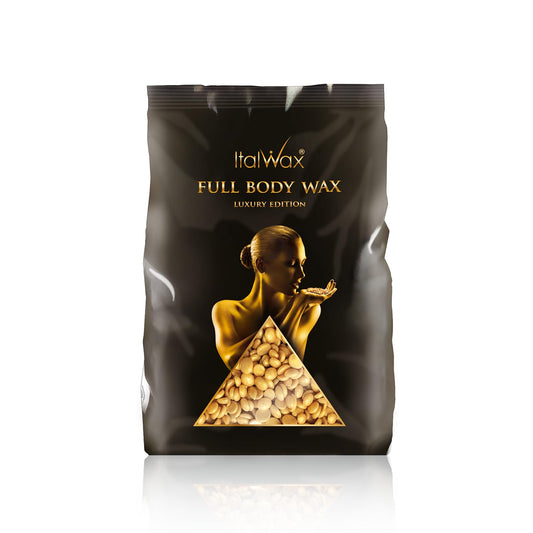 Italwax Luxury Full Body Wax - 1kg / 2.2lb - Hard wax beads for hair removal - Unscented - Synthetic formulation ideal for sensitive skins - For all body area