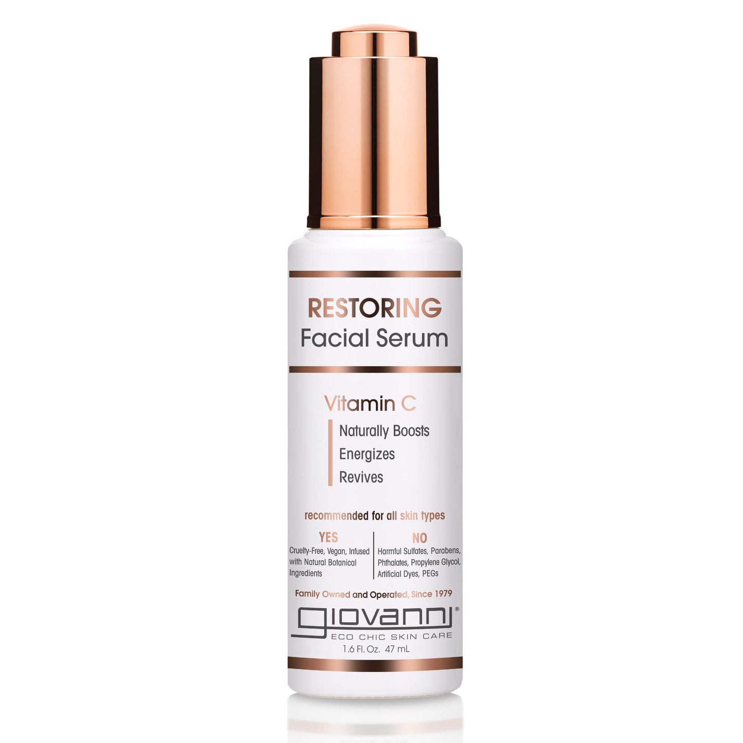 GIOVANNI Facial Energizing Serum. 1.6 oz. - Naturally Boosts Energizes & Revives, Restoring Vitamin C
