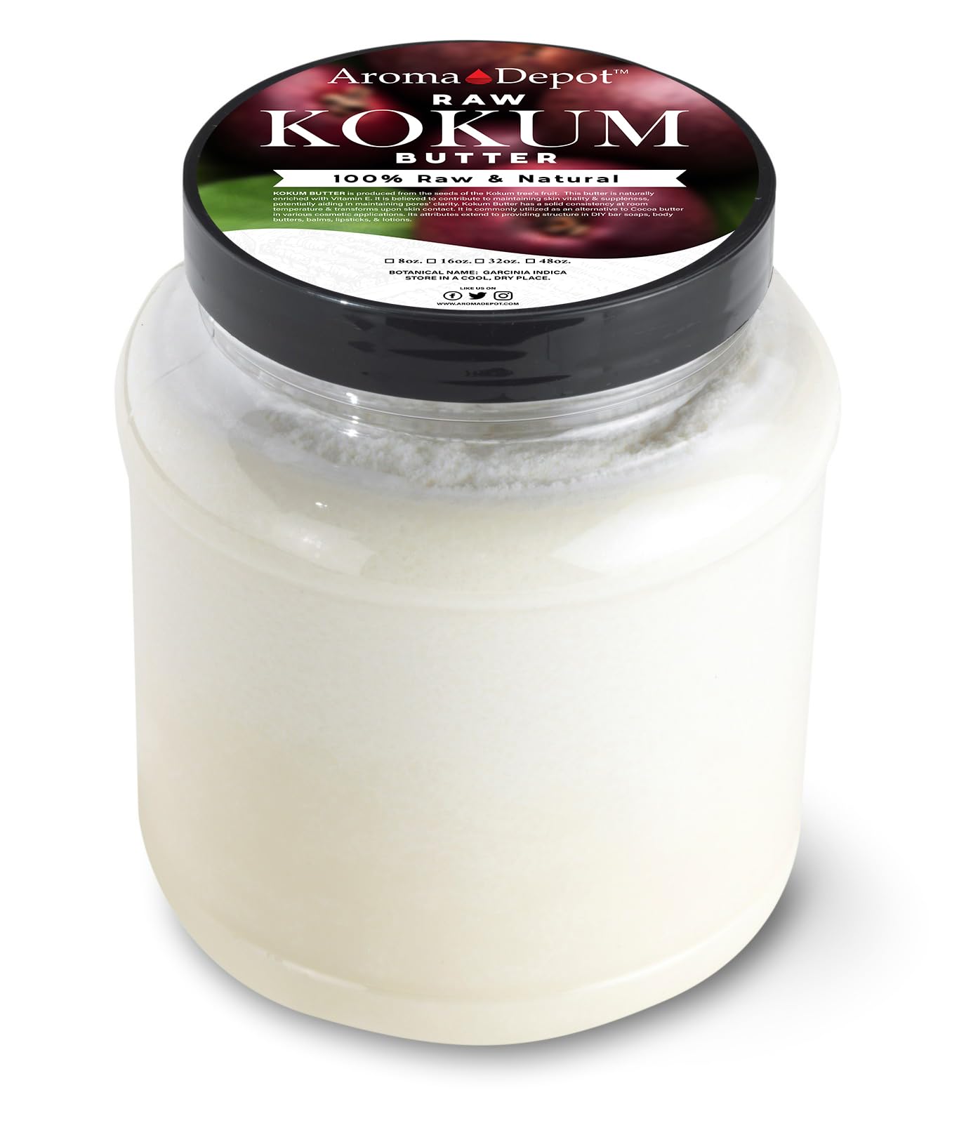 Aroma Depot 3 lb. Raw Kokum Butter Great for Skin, Body and Hair. 100% Pure I Natural I Cold Pressed I Thickener for Body Butters, Sunscreens, Soaps, Deodorants and Lotions.