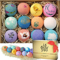 12 Handmade Bath Bombs Gift Set - Moisturizing Fizzies for Relaxation