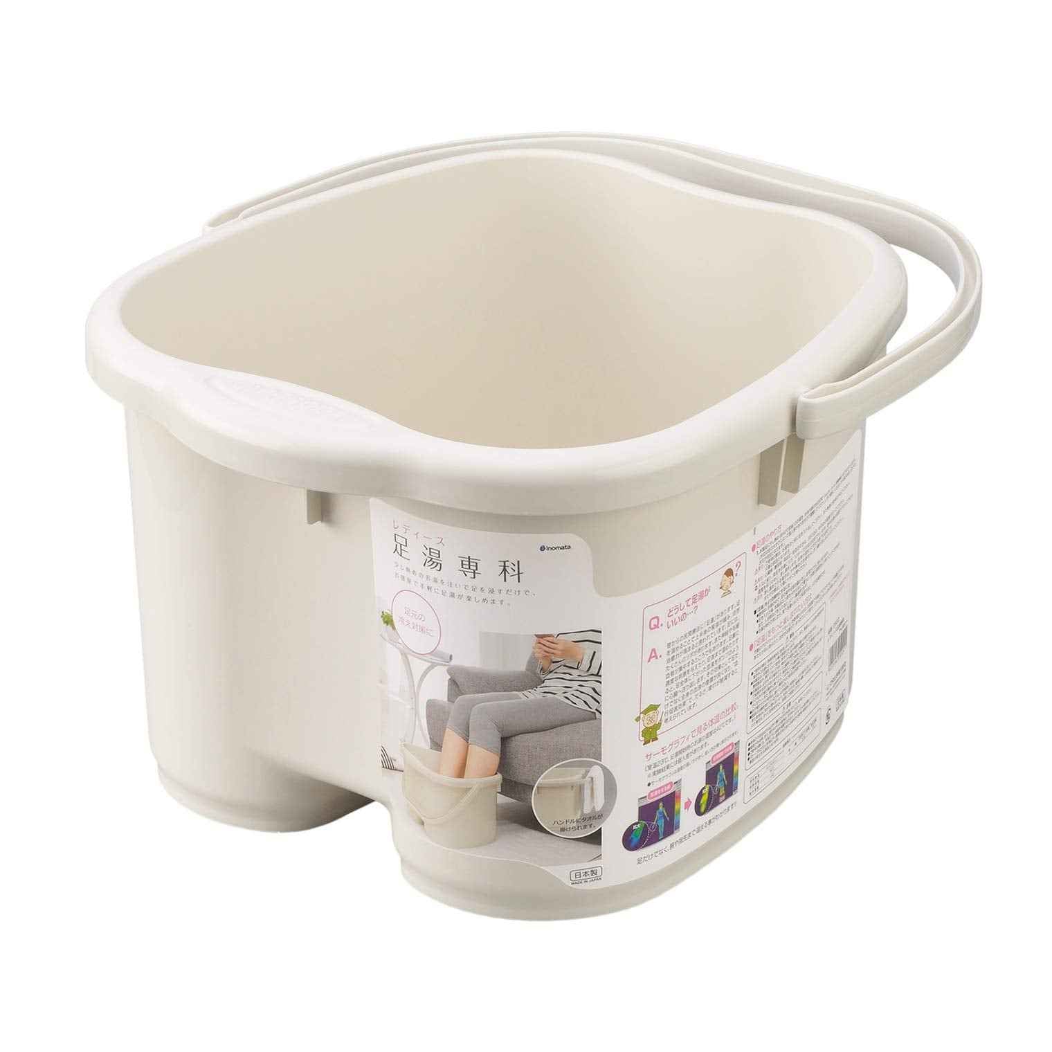 Inomata Chemical Foot Bath, Foot Bath, Women's Ivory, Made in Japan, 2502, Foot Size Up to 10.2 inches (26 cm)