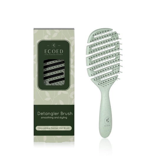 Ecoed Degradable Vented Hair brush,Detangling Brush,Detangler Brush for Curly, Thick, and Straight Hair, Dry and Wet Detangling Quickly Detangles and Smooths hair,Hair Brush for Women and Men.