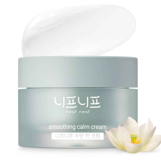 NEAF NEAF Smoothing Calm Cream with Panthenol, Hyaluronic Acid for Sensitive Skin, Lightweight, Korean Skincare (50ml/ 1.76 oz.) Nourishing Skin Barrier Moisturizer