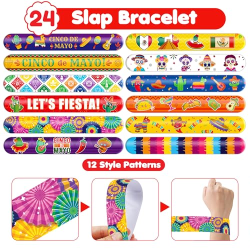 Cinco de Mayo Party Favor Set - 48 Tattoos & 24 Slap Bracelets