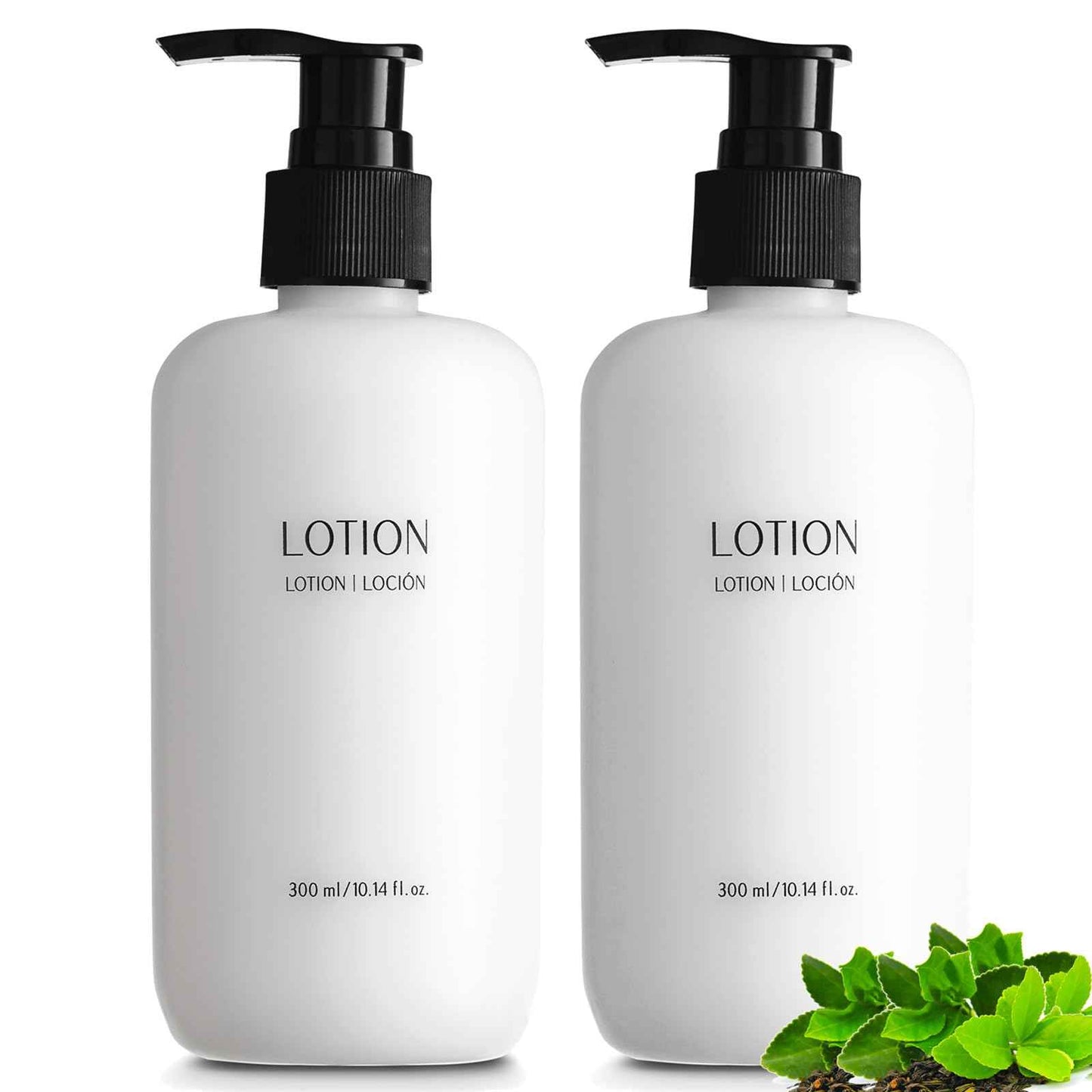 Shampoo Conditioner Body Wash and Lotion Kit 4 Pump Bottles Per Case Each 10.14 Fl oz/300 ML Aloe vera, Green Tea Extract Infused Hotel Toiletries