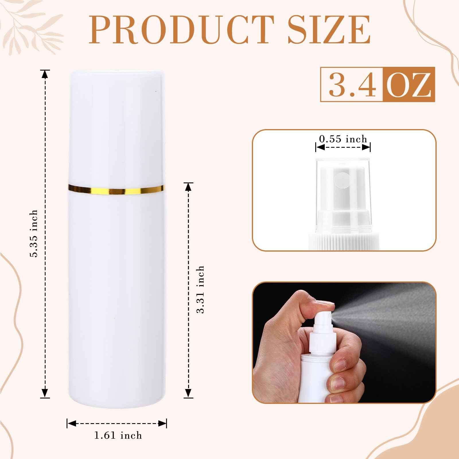 Yiyiring 50 Pack 3.4 oz Plastic Spray Bottles Fine Mist Travel with Pump Spray Cap Double Cap Refillable and Reusable Empty Plastic Containers for Travel Cosmetic Essential Oils