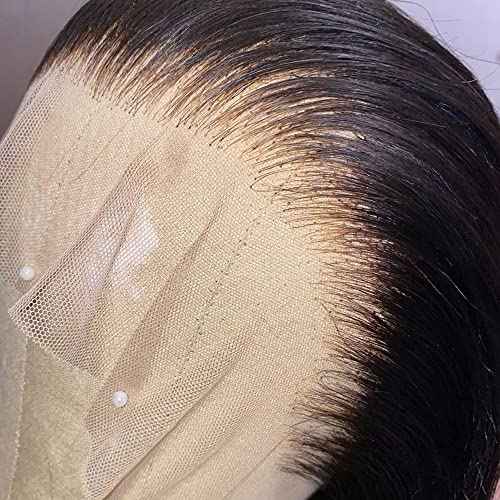 13x4 Straight HD Lace Frontal Closure Ear to Ear Hd Lace Front Human Hair Pre Plucked 100% Unprocessed Brazilian Human Hair Transparent Lace Frontal Wigs For Black Women 20 Inch
