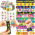 72PCS Monster Party Set - 48PCS Temporary Tattoos & 24PCS Slap Bracelets - Fun Monster-Themed Birthday Supplies, Baby Shower Gifts, Classroom Rewards & Party Decorations for Kids (Boys & Girls)