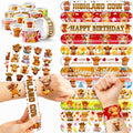 Highland Cow Party Set - 48 Tattoos & 24 Slap Bracelets