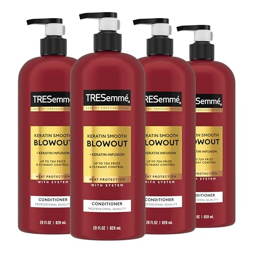TRESemm? Keratin Smooth Conditioner 4 pack for Frizzy Hair, Formulated with Lamellar-Discipline, 28 Fl Oz
