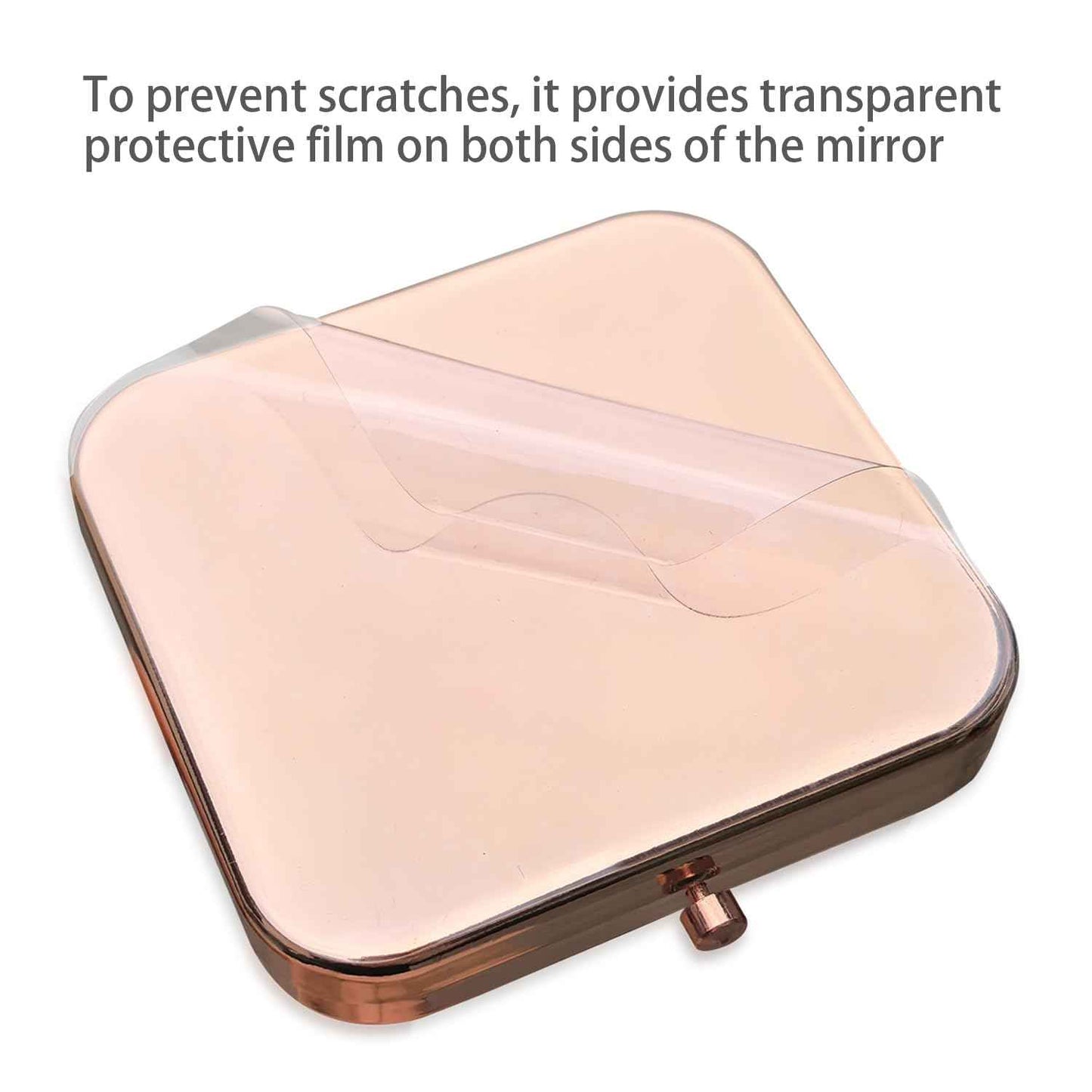 Ximruyuv Pocket Mirror for Women, Rosegold Square 2.8”×2.8” Metal Frame Double Sided Mini Magnifying 1X/2X Pocket Mirror for Men Can be Used as Gifts for Woman (D)
